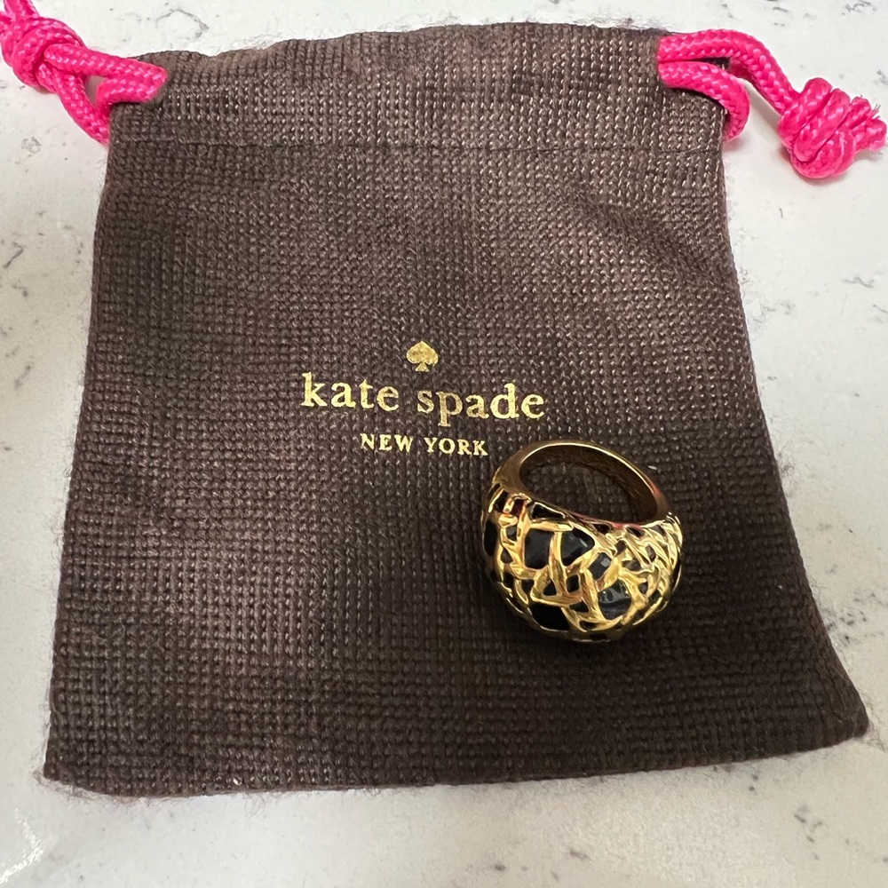 Kate Spade Black & Gold Dome Ring.